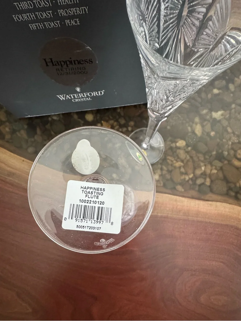 Waterford Crystal Millennium 'Happiness' Champagne Flutes -NWT